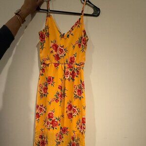 H&M Yellow Floral Summer Maxi Dress, Size 0